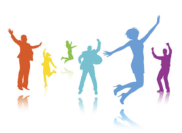 Silhouettes colorées de danseurs